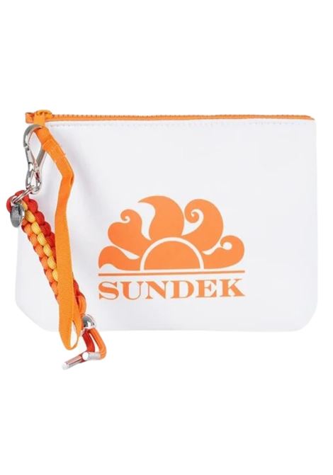 White unisex clutch bag SUNDEK | AM618ABNP/MABIANCO