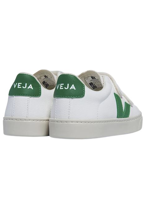 Unisex white/green leather shoes VEJA | V-90/DELBIANCO/VERDE