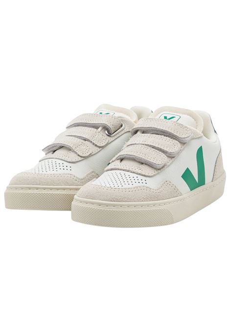 Scarpe unisex bianco/verde in pelle VEJA | V90//DELBIANCO/VERDE