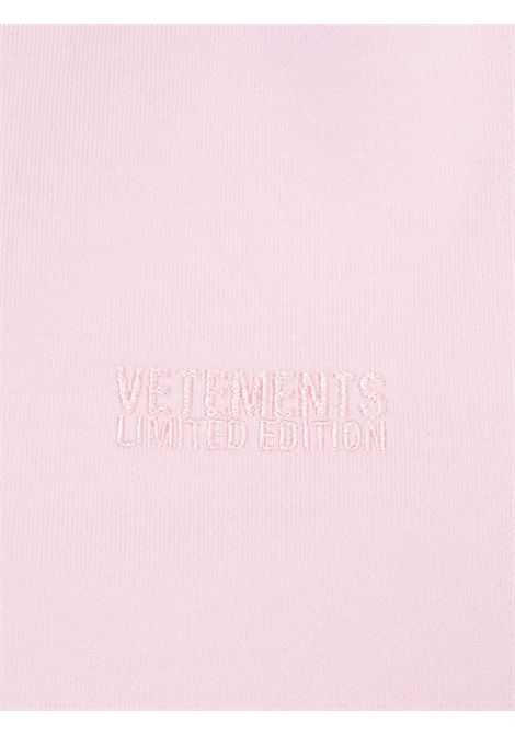 Pink cotton trousers for girls VETEMENTS | KA10SP100KK/DELROSA