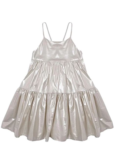 Platinum cotton dress for girls VICOLO | 3145V00278/MOPLATINO